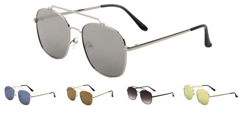 Squared Aviators Color Mirror Wholesale Bulk Sunglasses Frontier Fashion Inc