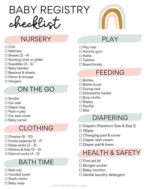 Free Printable Newborn Checklist