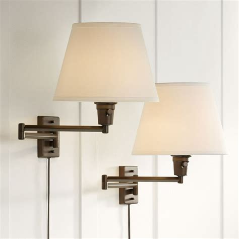 360 Lighting Industrial Swing Arm Wall Lamps Set Of 2 Oil Rubbed Bronze