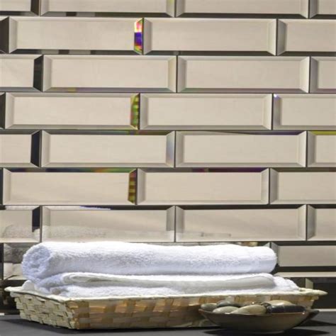 Abolos Reflections Gold Beveled Subway 3 In X 12 In Glass Mirror Wall Tile 1 Sq Ft