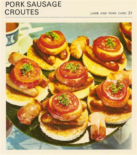 Pork Sausage Croutes Stubby Sausages Vintage Recipes Retro Recipes