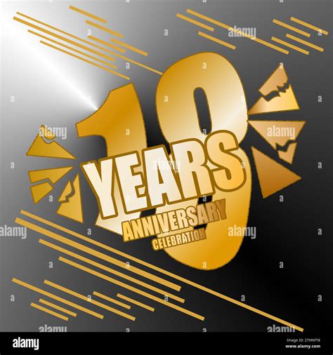 Golden 18th Birthday Or Anniversary Card Stock Vector Image And Art Alamy