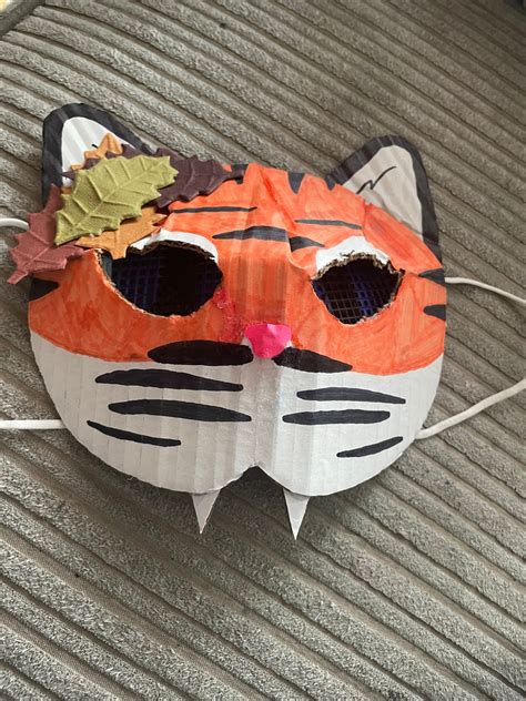Cardboard Therian Tiger Mask Handmade Etsy