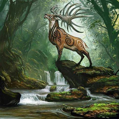 Sacred Celtic God Magical Creatures Creature Art Mythical Creatures