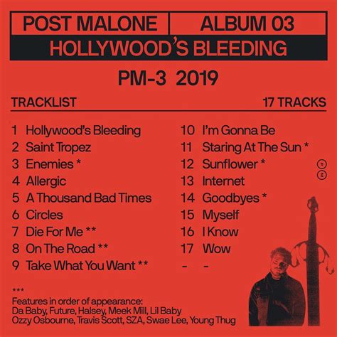 Перевод песни post malone — hollywood's bleeding. Post Malone Releases New Album "Hollywood's Bleeding ...