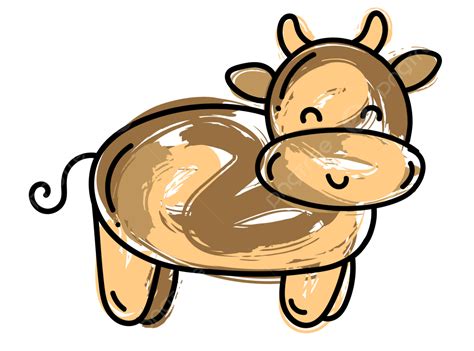 Gambar Kartun Sapi Lembu Kartun Imut Png Dan Vektor Dengan