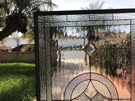 The La Habra Clear Crystal Beveled Leaded Stained Glass Panel