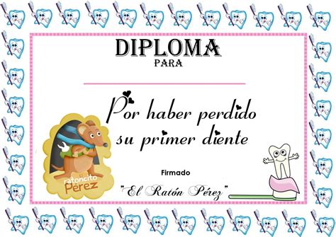 Diplomas Del Ratoncito Perez Para Imprimir Gratis Y Rellenar Diploma