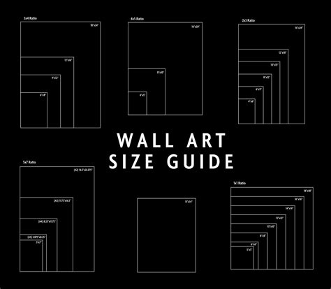 Size Guide Pngs For Wall Art And Printables Including Most Popular