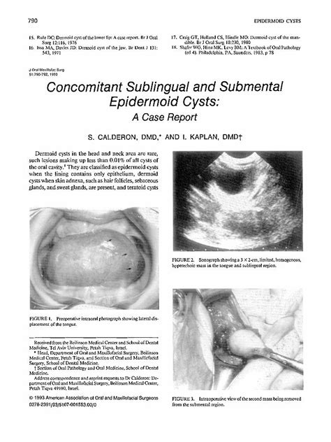 Pdf Concomitant Sublingual And Submental Epidermoid Cysts A Case