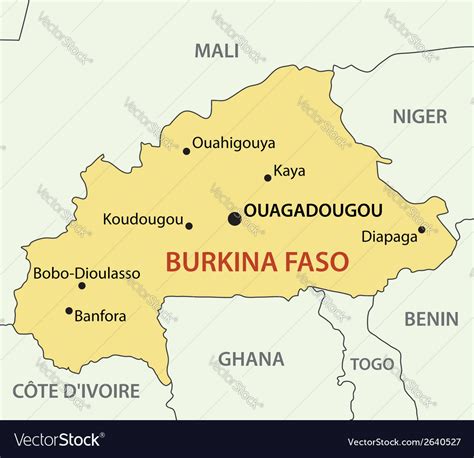 Burkina Faso Map Royalty Free Vector Image Vectorstock