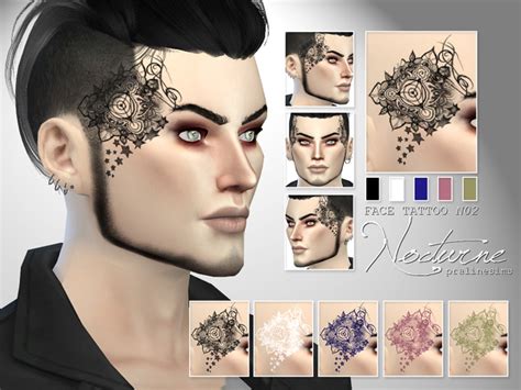 Face Tattoo Nocturne N02 By Pralinesims At Tsr Sims 4