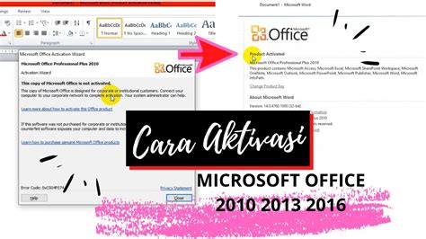 Cara cek aktivasi office 2010 bisa dilakukan secara online. Cara Aktivasi Microsoft Office 2010 2013 2016 Langsung ...