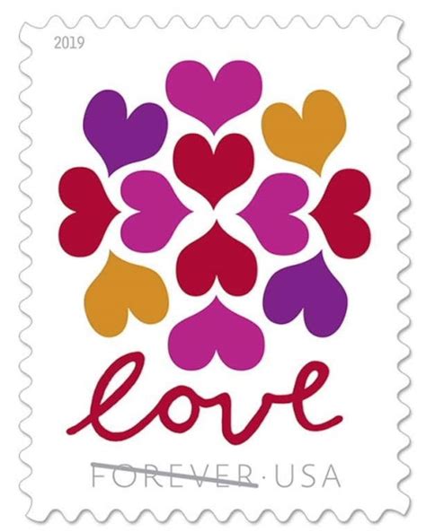 5 X 20 100 Love Hearts Forever Postage Stamps Etsy