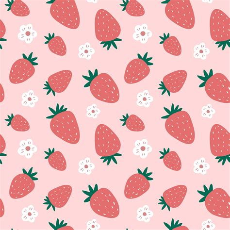 Cute Strawberry Seamless Pattern 3136876 Vector Art At Vecteezy