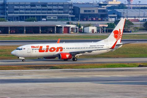 Thai Lion Air Boeing 737 800 Airplane At Bangkok Don Mueang Airport In