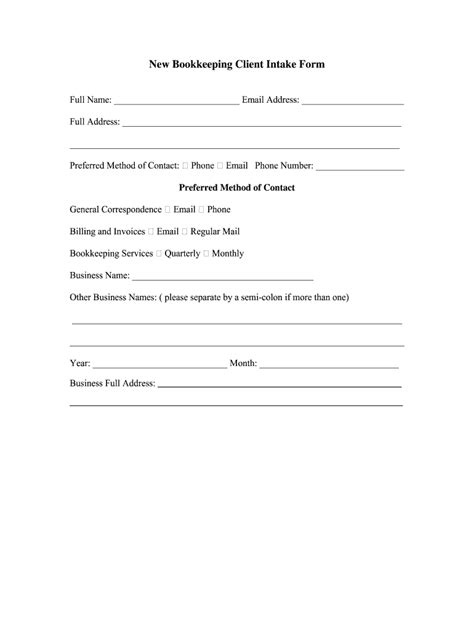 New Bookkeeping Client Intake Form Pdf Fill Out And Sign Online Dochub