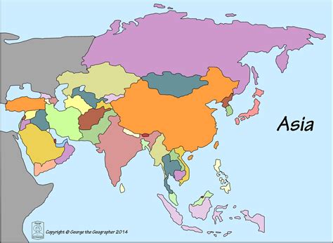 Asia Map Without Country Names