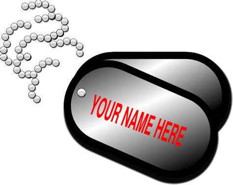 To view other digital download files available in. Your Name Here Dog Tag Clip Art at Clker.com - vector clip ...