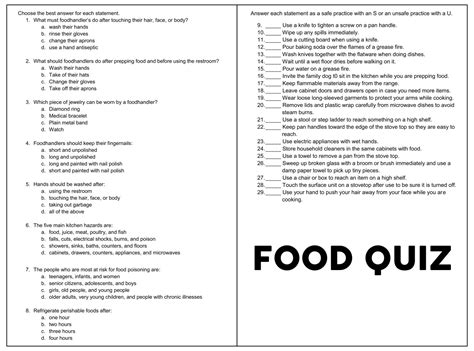 9 Best Images Of Printable Food Trivia Food Quiz Printable Printable