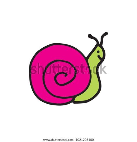 Pink Snail Doodle Icon Stock Vector Royalty Free 1021203100