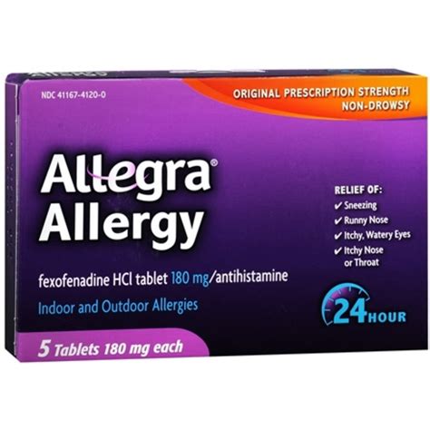 Allegra 24 Hour Allergy Tablets 5 Tablets Pack Of 6