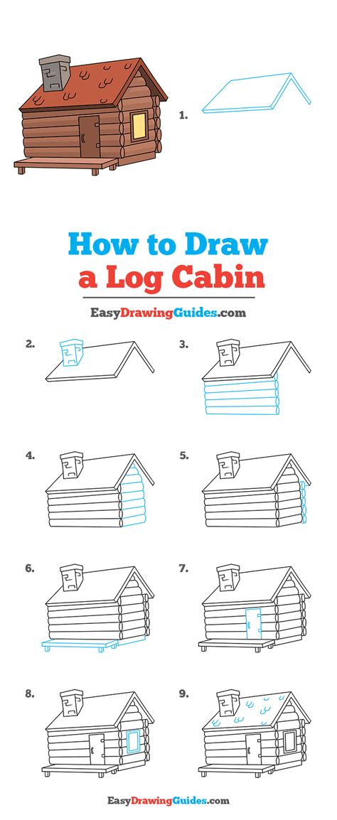 Log Cabin Drawing Step By Step Cabin Log Draw Dp Cabins Drawing House
