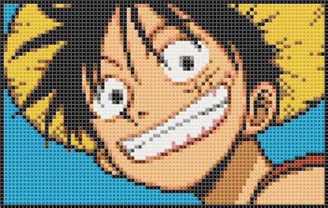 One Piece Luffy Cross Stitch Pattern Pdf Anime Cross Stitch Anime Pixel Art Pixel Art Pattern