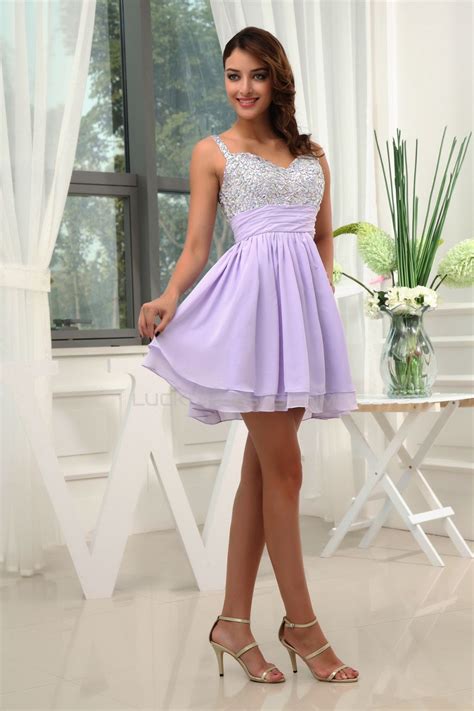 A Line Shortmini Chiffon Beaded Promformal Evening Dresses 02021165