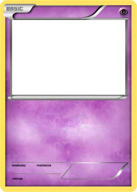 The image is png format with a clean transparent background. BW Psychic basic Pokemon card blank by The-Ketchi on ...