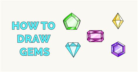 How To Draw Gems Really Easy Drawing Tutorial Drawing Tutorial Easy