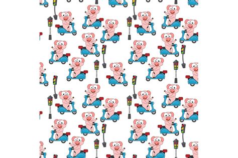 Cute Pig Pattern By Curutdesign Thehungryjpeg