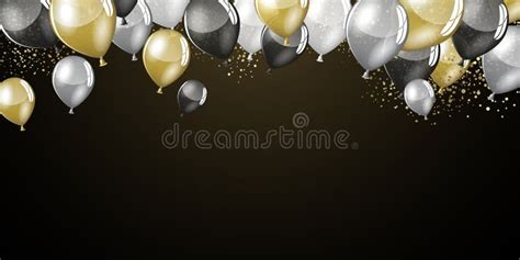 Vector Gold And Silver Balloons Stock Vector Illustration Of Gold