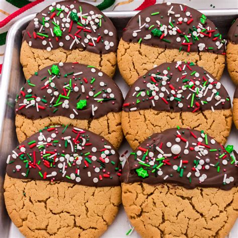 Chocolate Dipped Peanut Butter Cookies Two Sisters