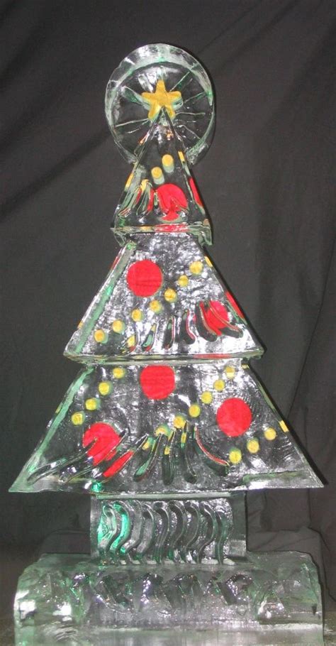 Colored Christmas Tree Ice Sculpture Ice Sculptures Christmas Bulbs