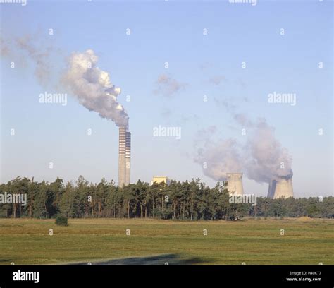 Poland Central Pole Coal Fired Power Station Cooling Towers Power