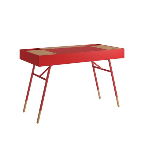 Homesullivan Marlowe Flip Compartment Red Writing Desk With Built In