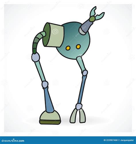 Funny Robot On Gradient Background Stock Vector Illustration Of