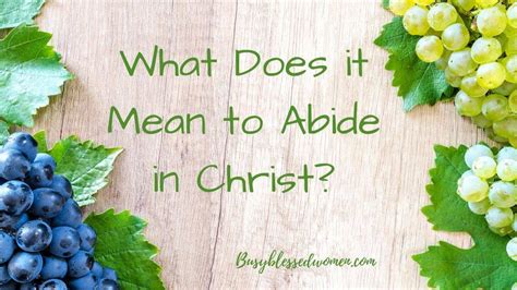 What Does It Mean To Abide In Christ