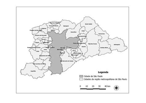 Mapa Da Rmsp Em Destaque A Cidade De S O Paulo Download Scientific Diagram