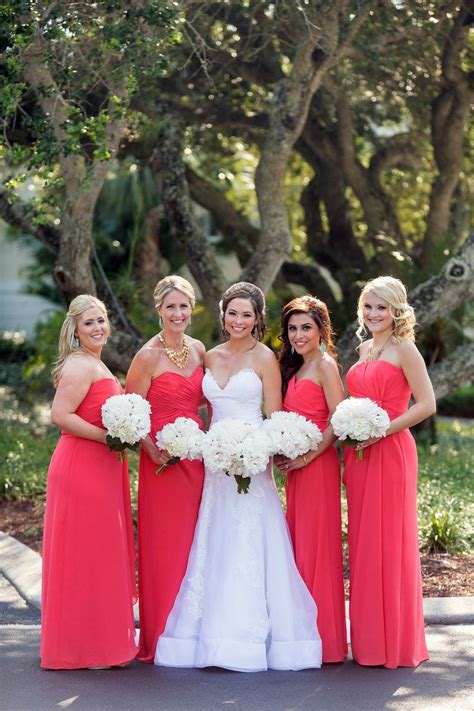 Coastal Chic Destination Wedding Wedding Coral Bridesmaid Dresses 2018 Wedding Colors