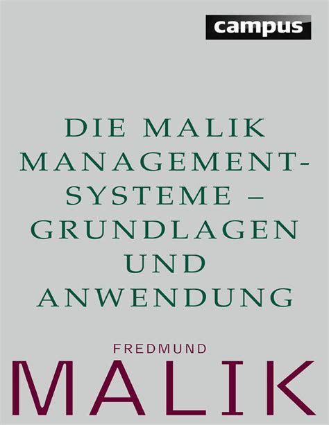Die Malik Management Systeme Grundlagen Und Anwendung Malik