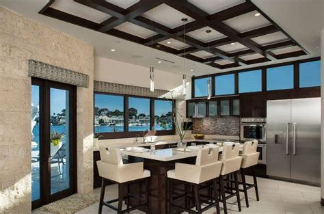 Explore sunken panel designs and add architectural detail to any room. 50 Kitchens with Coffered Ceilings (Photos)