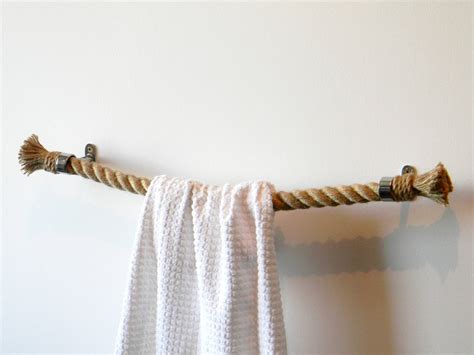 Rope Towel Holder Jute Ropenautical Decor Bathroomshabby Etsy