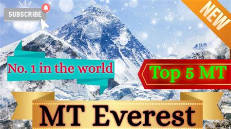World No 1 Mount Everest Top 5 Tallest Mountain In The World Hight
