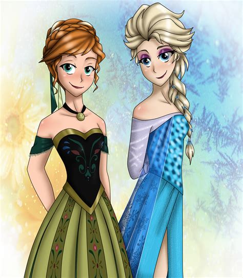 Elsa And Anna Anime By Namyg On Deviantart