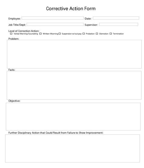 Free 10 Employee Corrective Action Forms In Pdf Ms Word