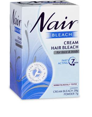 As normal hair bleach is much too strong to use on your body, this bleach is formulated specifically to lighten any facial hair, eyebrows, arm hair, and leg. Nair Cream Hair Bleach Face & Body