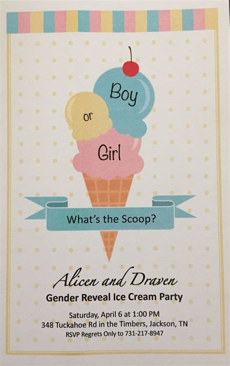 Alicens Gender Reveal 2019 Gender Reveal Ice Cream Party Gender
