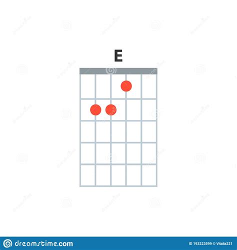 E7 Guitar Chord Icon Basic Guitar Chords Vector Isolated On White
